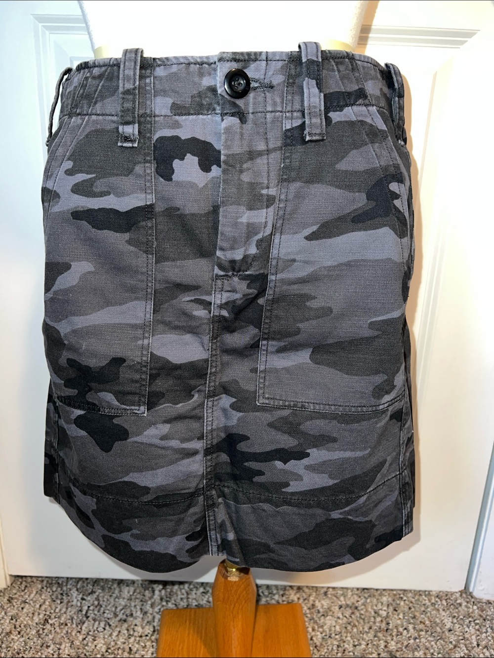 G-One Goods Blue and Gray Camo Mini Skirt